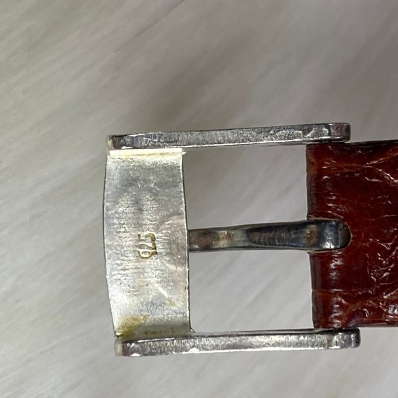 Set of 2 Ecclissi Genuine Leather and Sterling Silver Watch Bands 7.5" - Picture 4 of 4